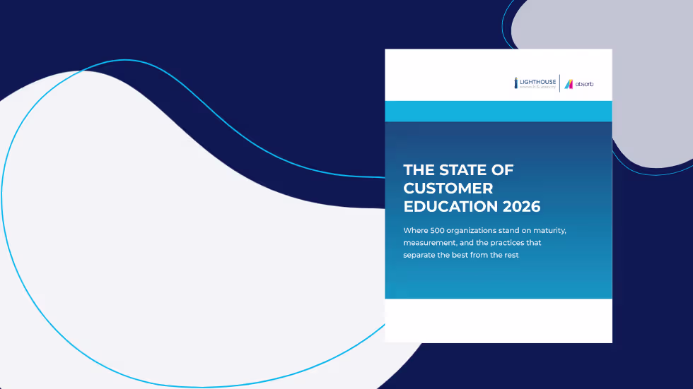 Report cover: The State of Customer Education 2026 — Where 500 organizations stand on maturity, measurement, and the practices that separate the best from the rest