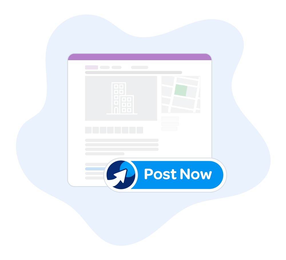 A Post Button on top of a classifieds website.