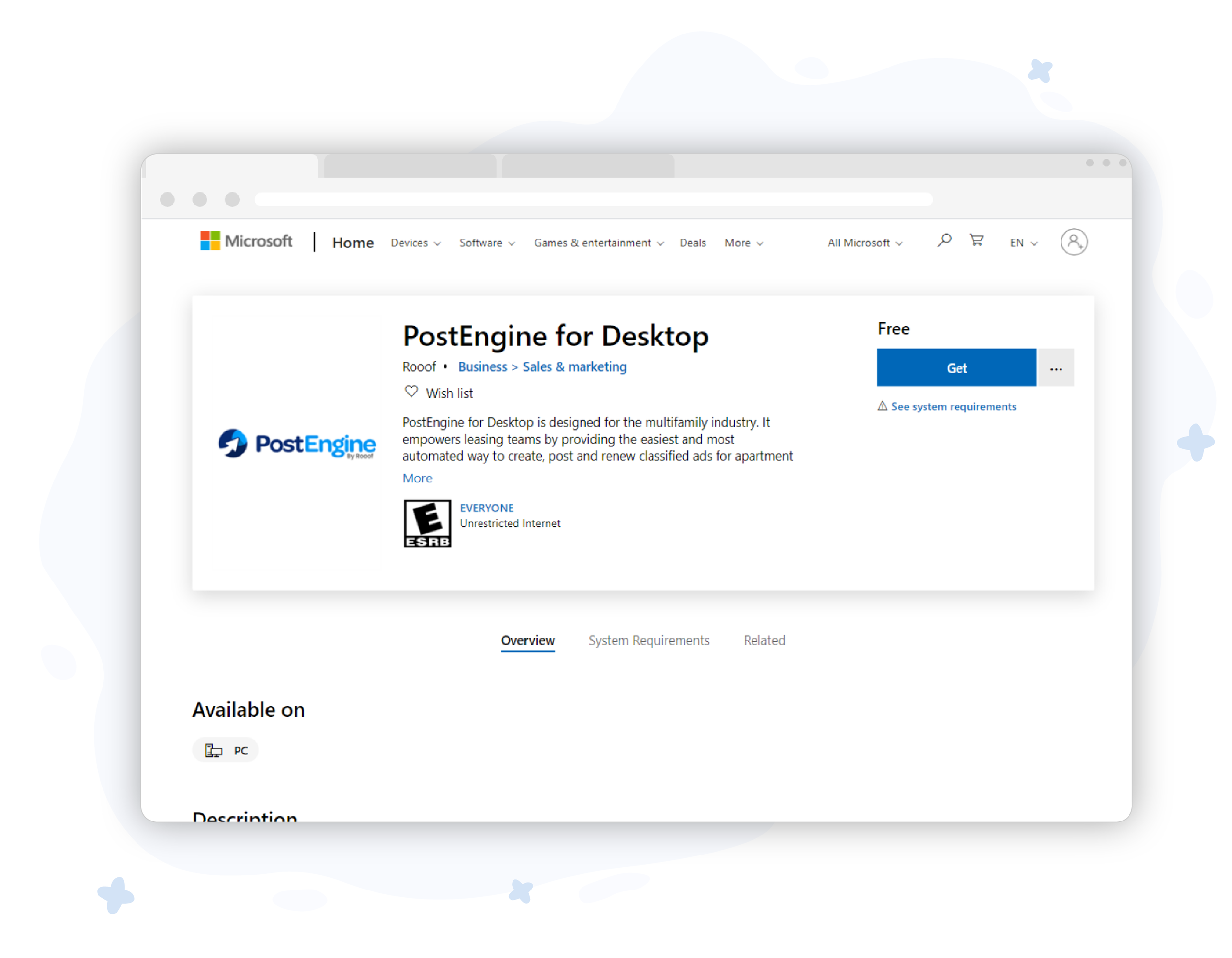Get the link to download postengine in the chrome or Microsoft store. 