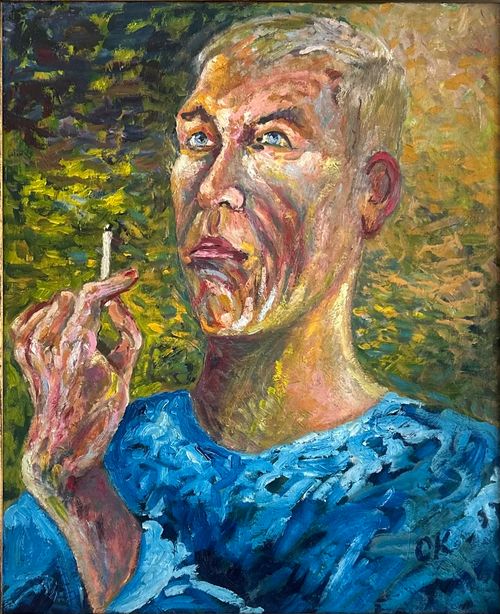 self portrait with a cigarette oskar kokoschka