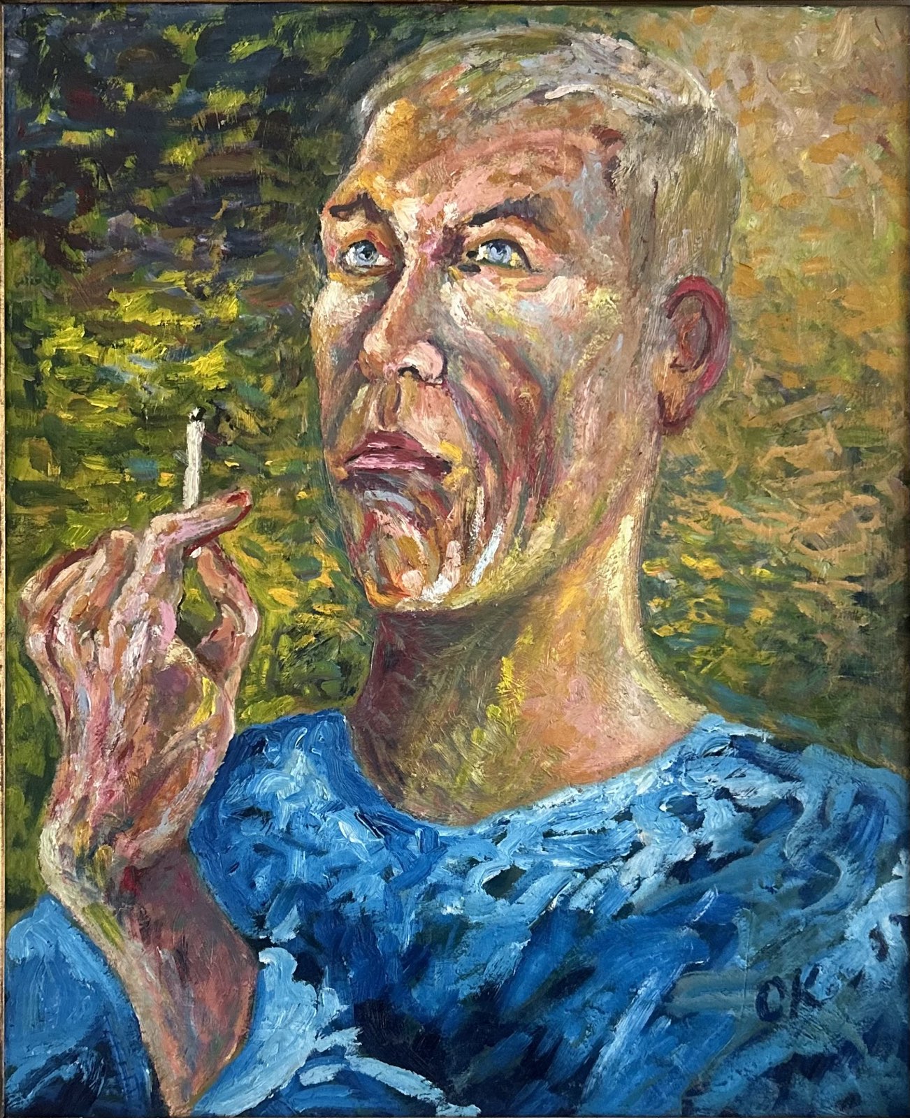 self portrait with a cigarette oskar kokoschka