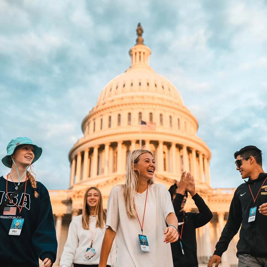 students walking near capitol building