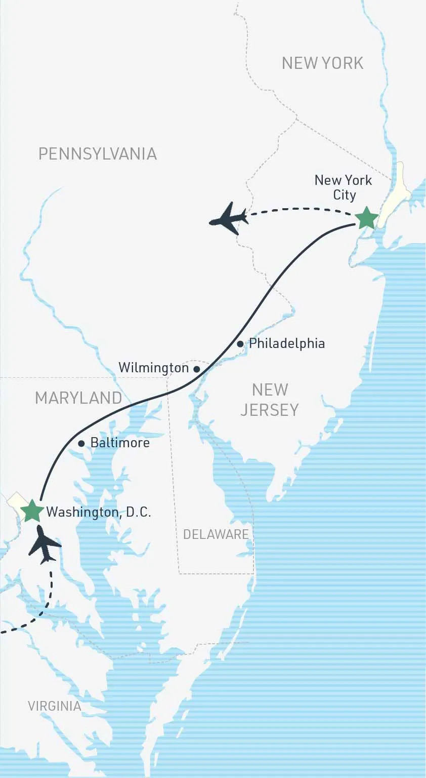 dc and nyc map