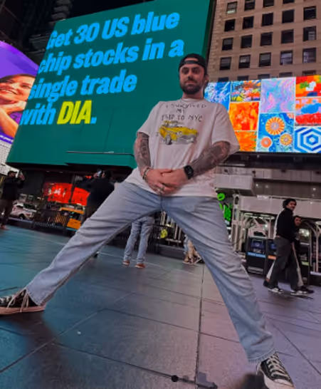 Mack with his legs open stance looking like a badass