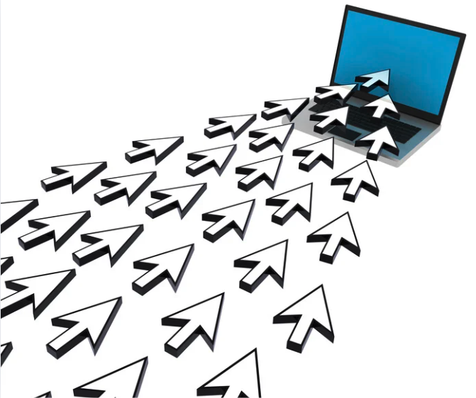 Digital advertising image of clicks on website