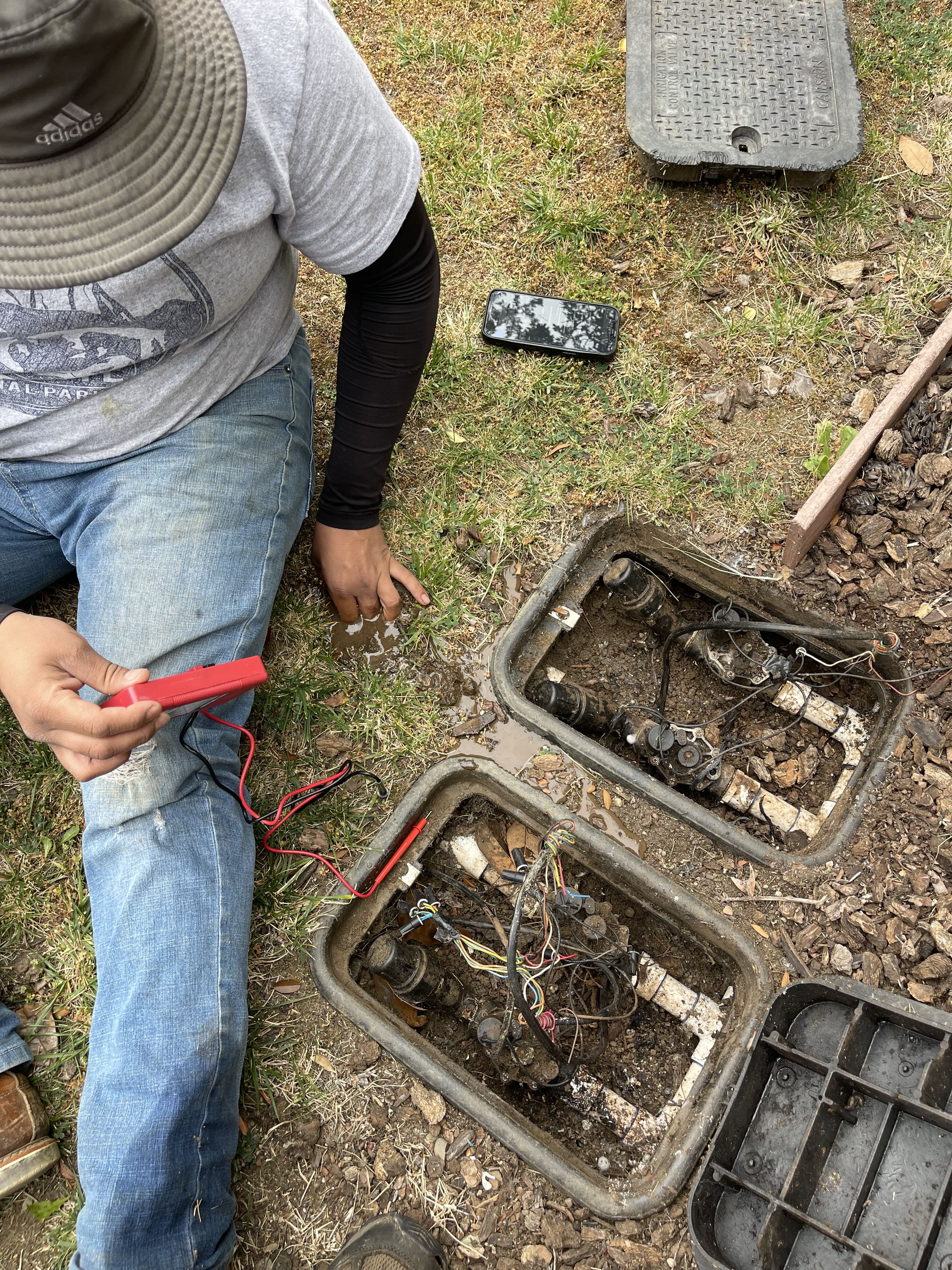 Trench work for irrigation repair