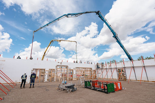 This image depicts a construction site utilizing SuperForm’s ICF blocks.