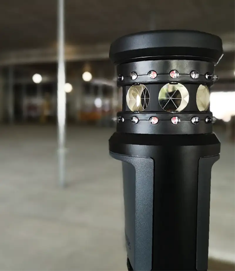 Close up view of a post