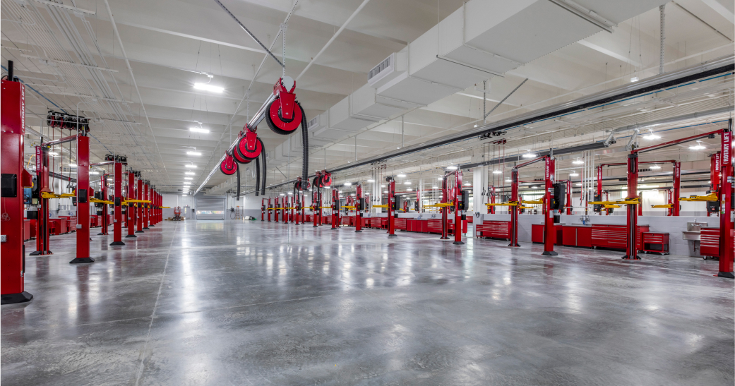 An interior view of the Toyota show room