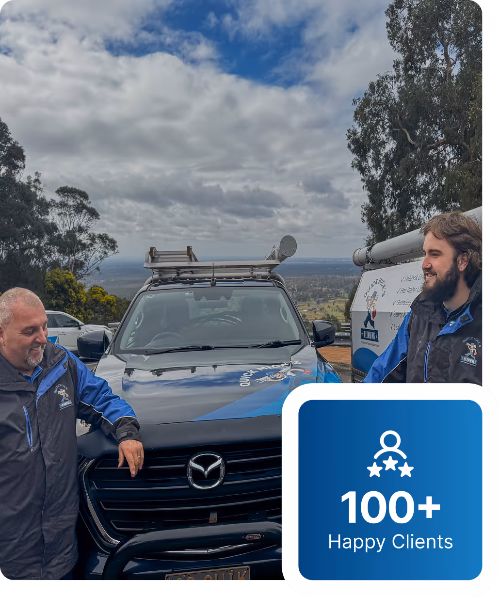Local Penrith plumber meeting with homeowner to discuss plumbing quote and service options.