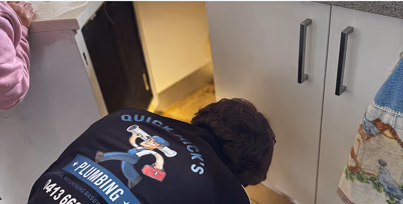 Matt inspecting drain at home in cranebrook