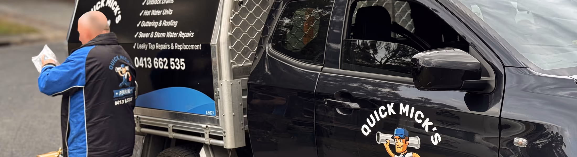 Quick mick's plumbing working on a storm water drainage job in penrith nsw