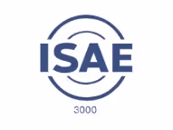 Logotipo azul do ISAE com o número 3000 abaixo.