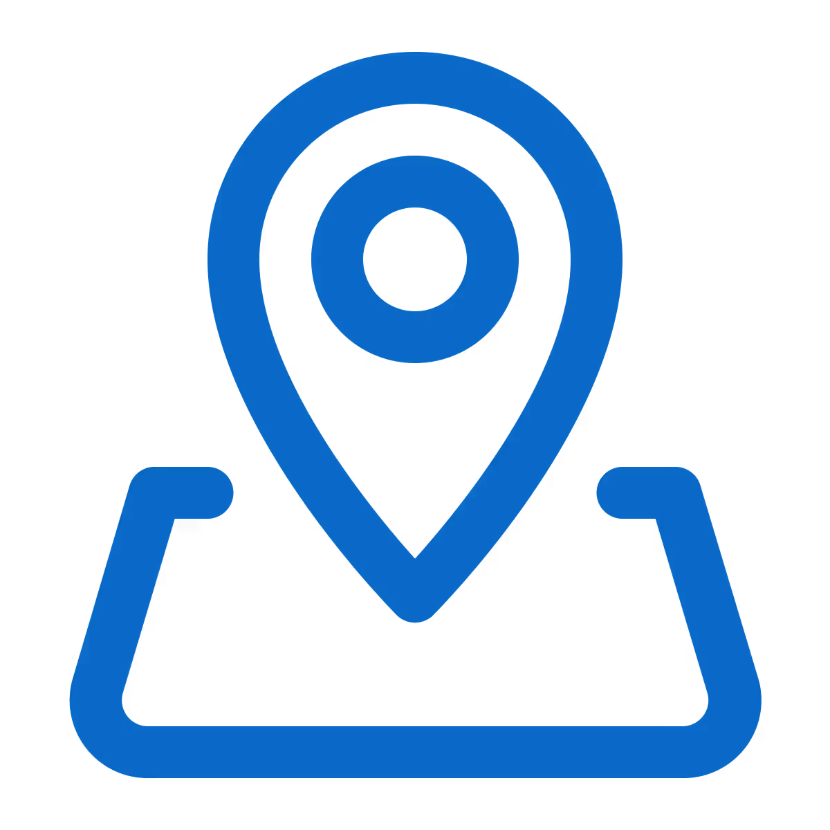 Ícone azul de localizador de mapa