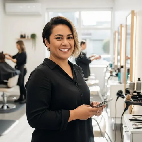 A photo of a man with a big smile on his face using the Paysauce App on a construction site