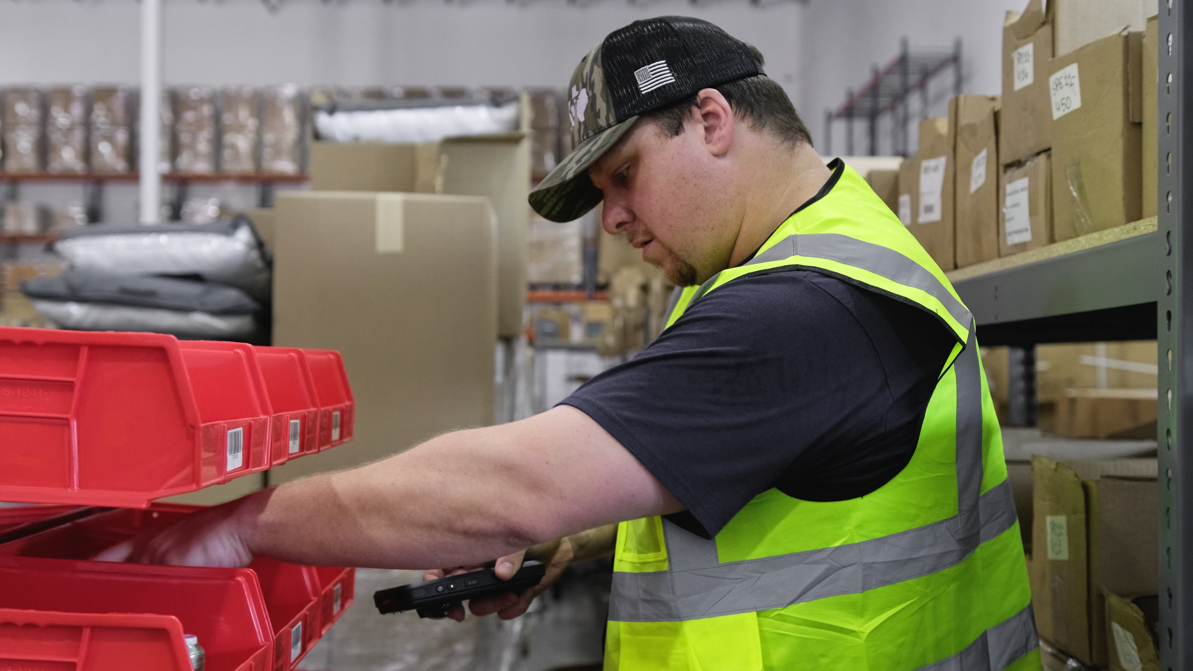 KTX team processing Shopify orders in Dallas warehouse