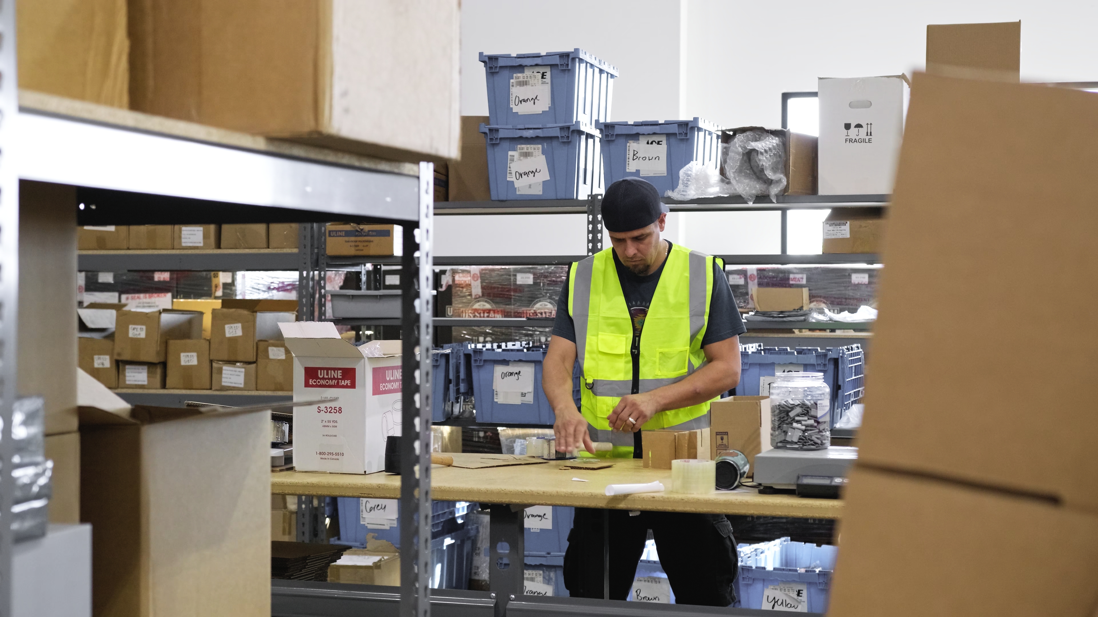 KTX fulfillment team at work in Dallas warehouse