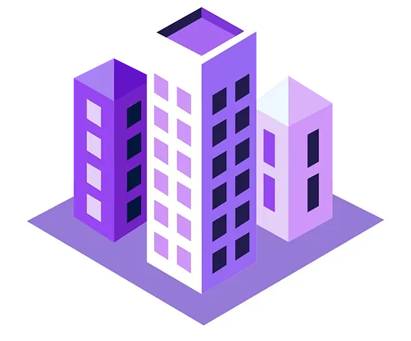 High-rise building illustration symbolizing enterprise and multinational local SEO services