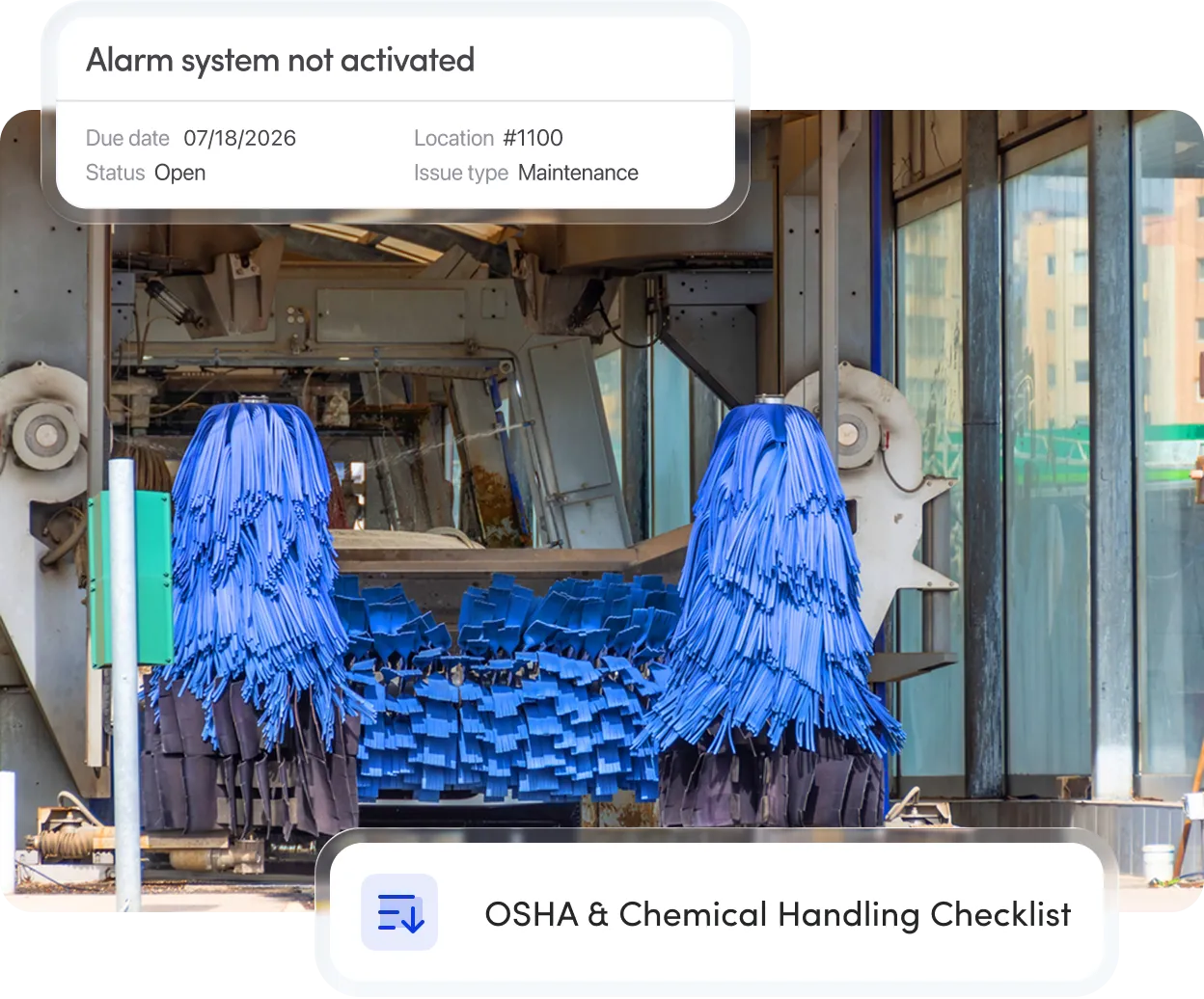 monitorQA corrective action tracking with photo evidence and OSHA compliance checklist