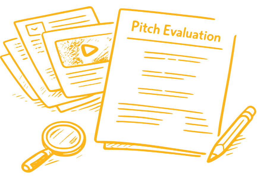 Pitch evaluation checklist illustration