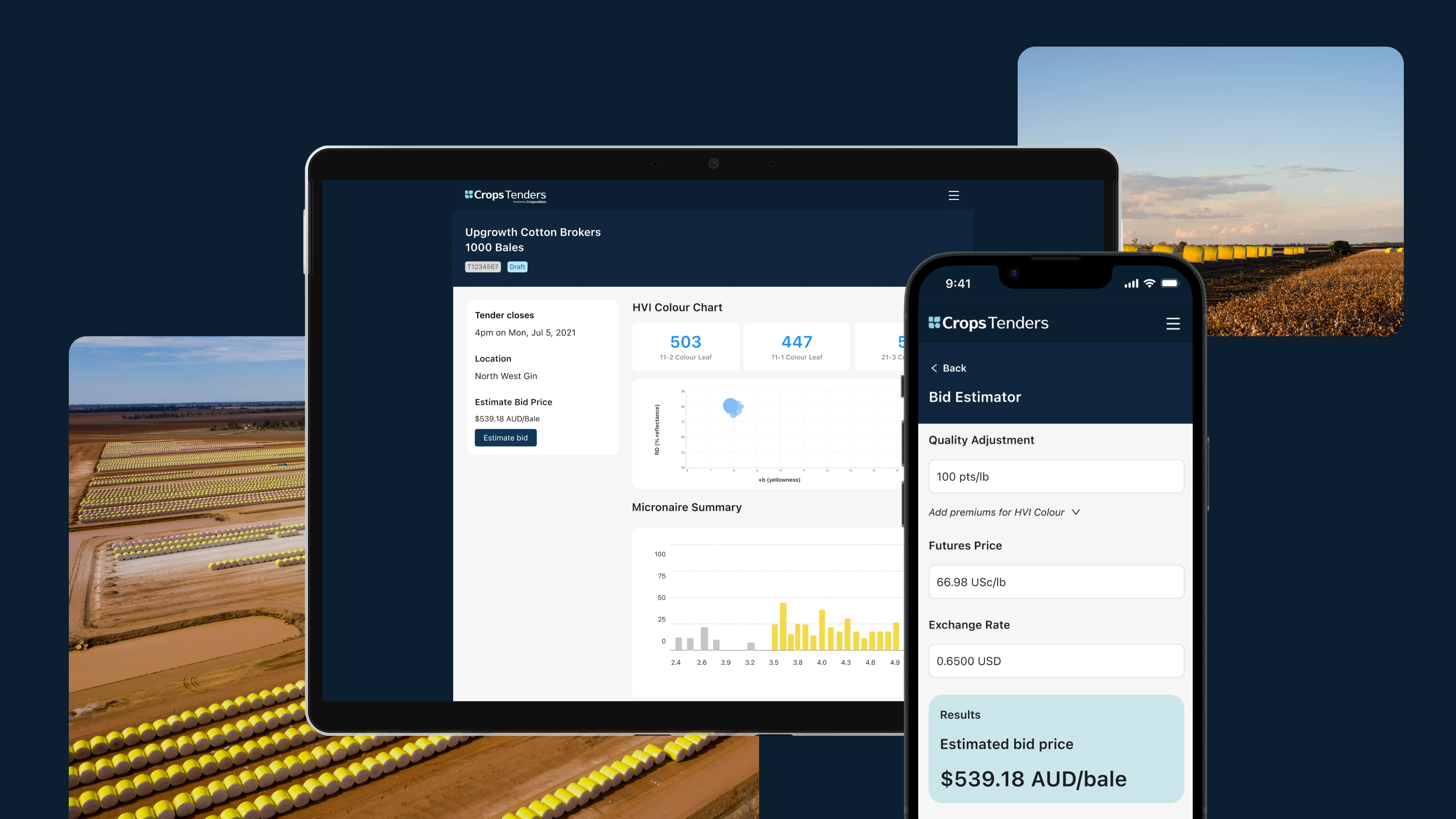 Two screens showing graphs