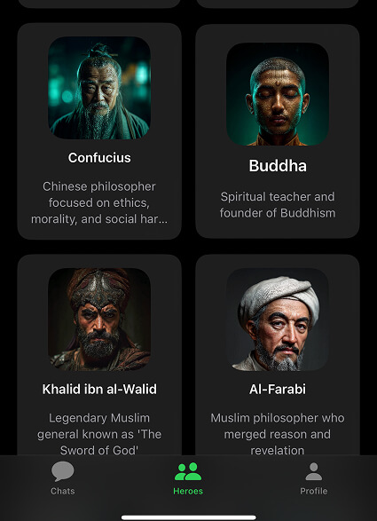 AI Zadrz App have AI character chat with a person