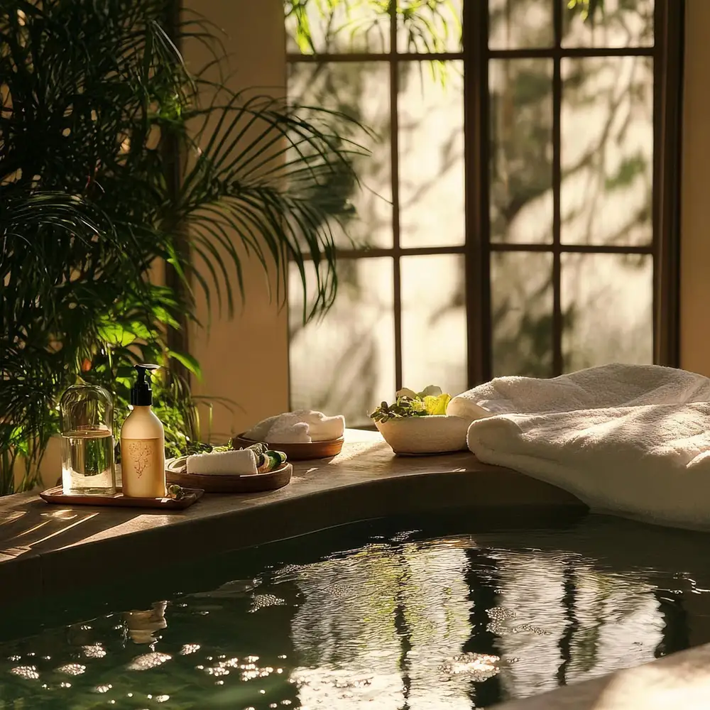 Wellness-Hotels streichen oder verputzen Wände mit Naturkalk.