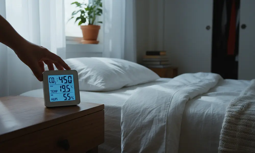 Schlafzimmer wird diagnostiziert vor dem Auftragen von Naturkalk vom Biomaler Kai Uwe