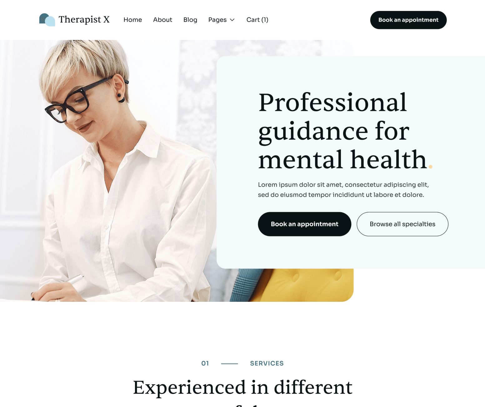 Therapist X - Home V3 Main Page - Therapy Webflow Template