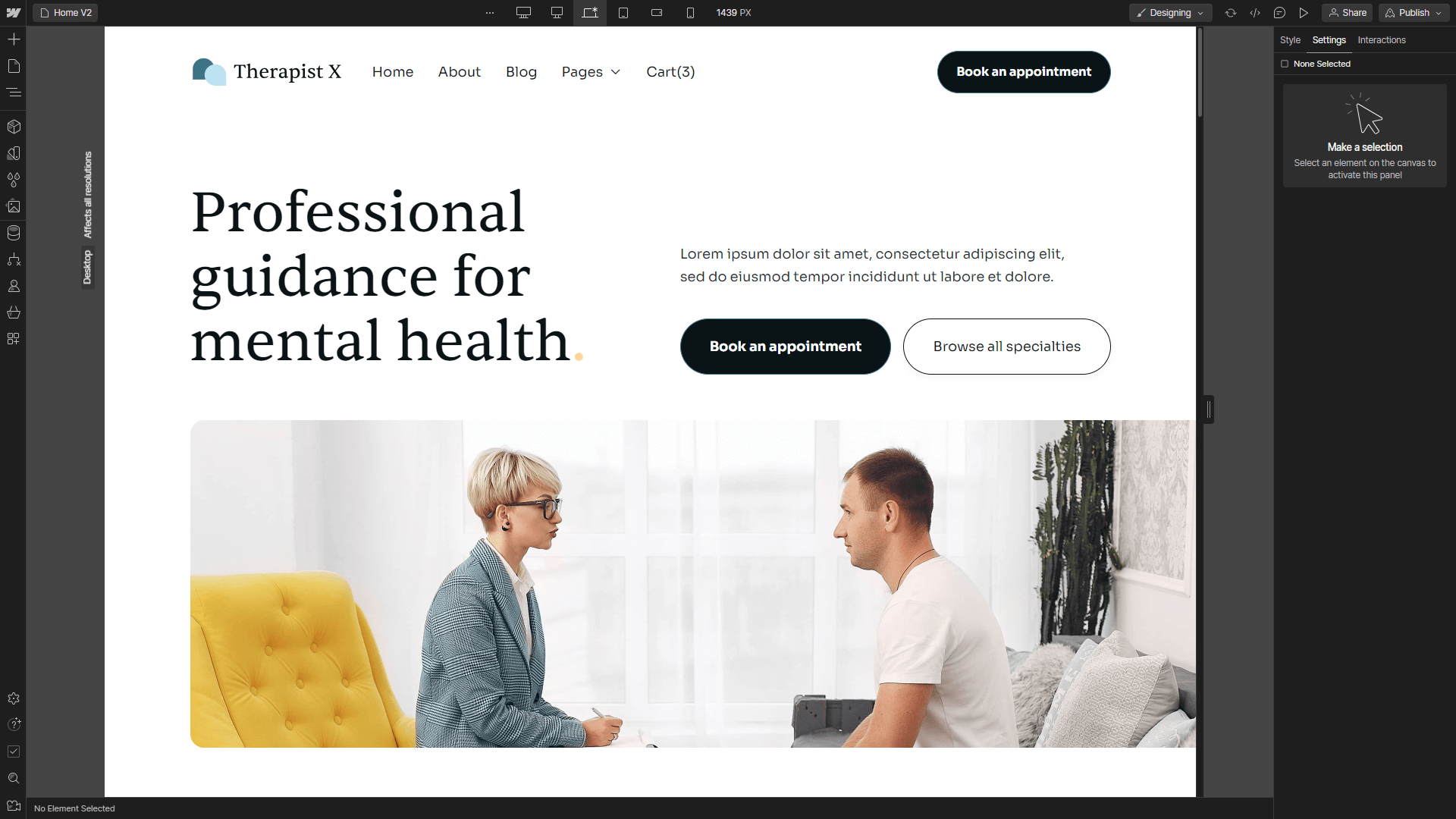 Static Content - Therapist X Webflow Template