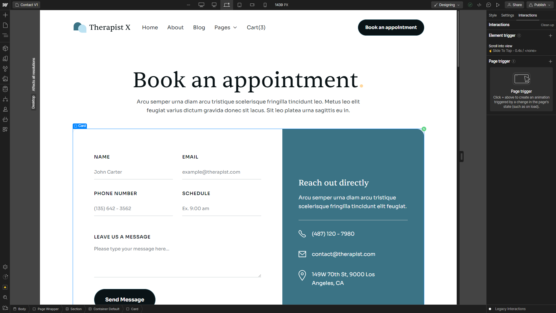 Animations - Therapist X Webflow Template