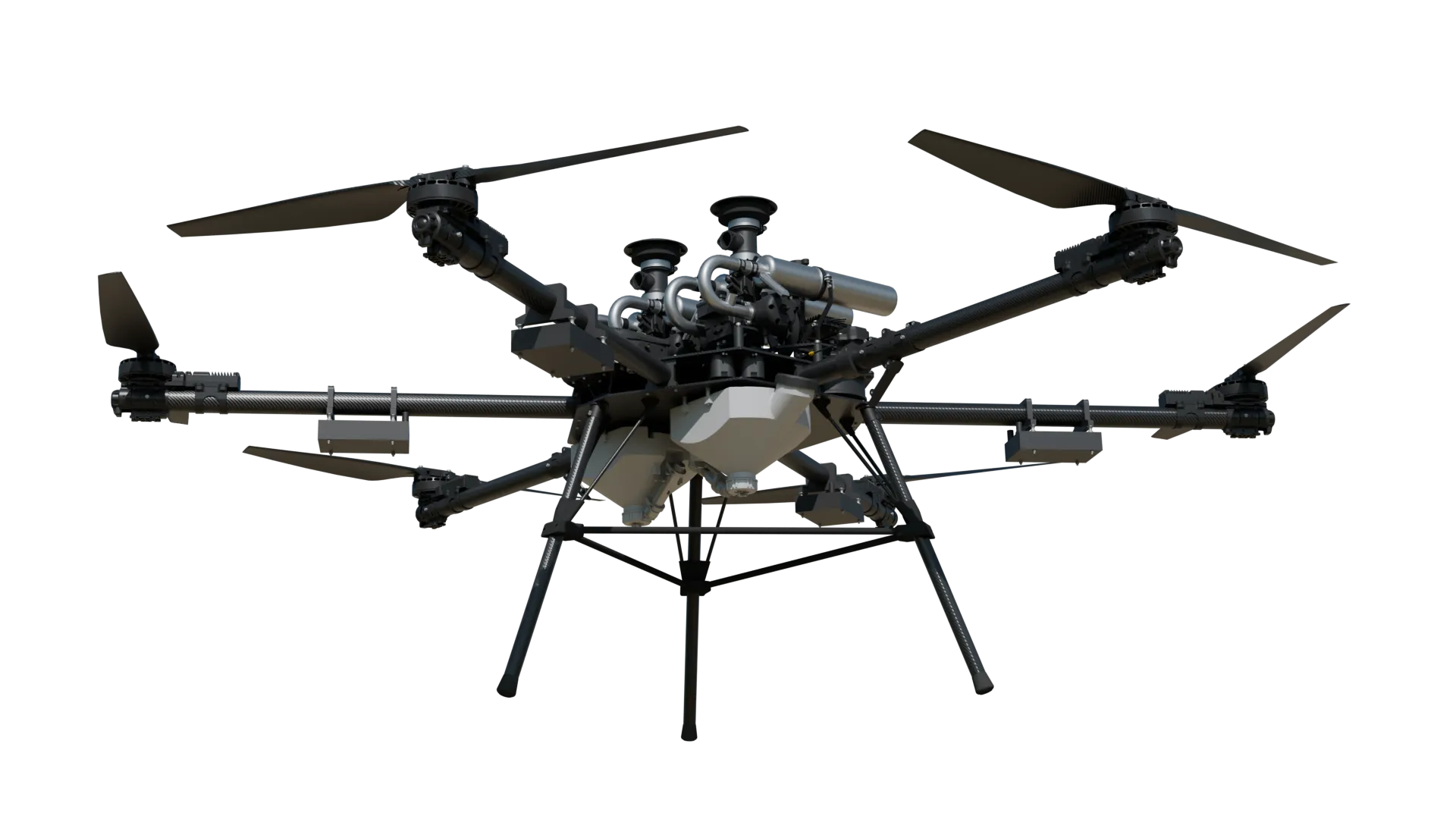 the HD-606 drone seen from an angle slightly below it