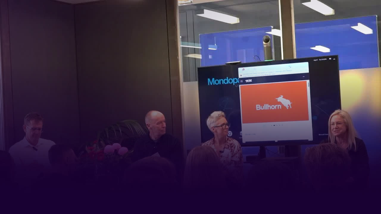 The panel on stage at the Hacking HR New Zealand chapter launch, Tribe Group, Auckland