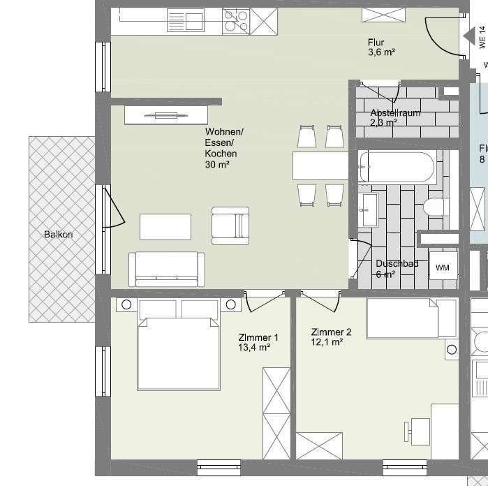 Grundriss WE 14