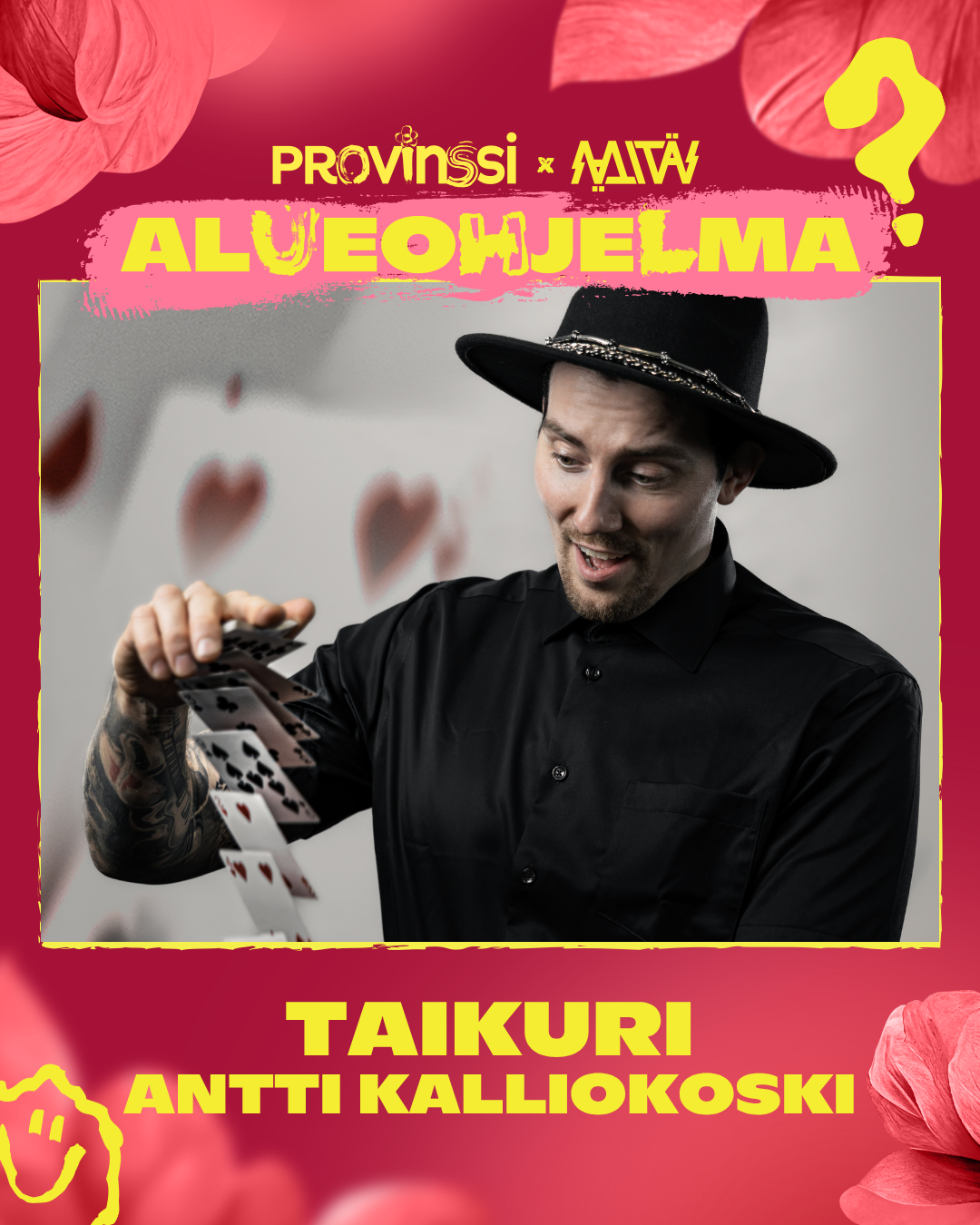 Taikuri Antti Kalliokoski esiintyy provinssissa 2026