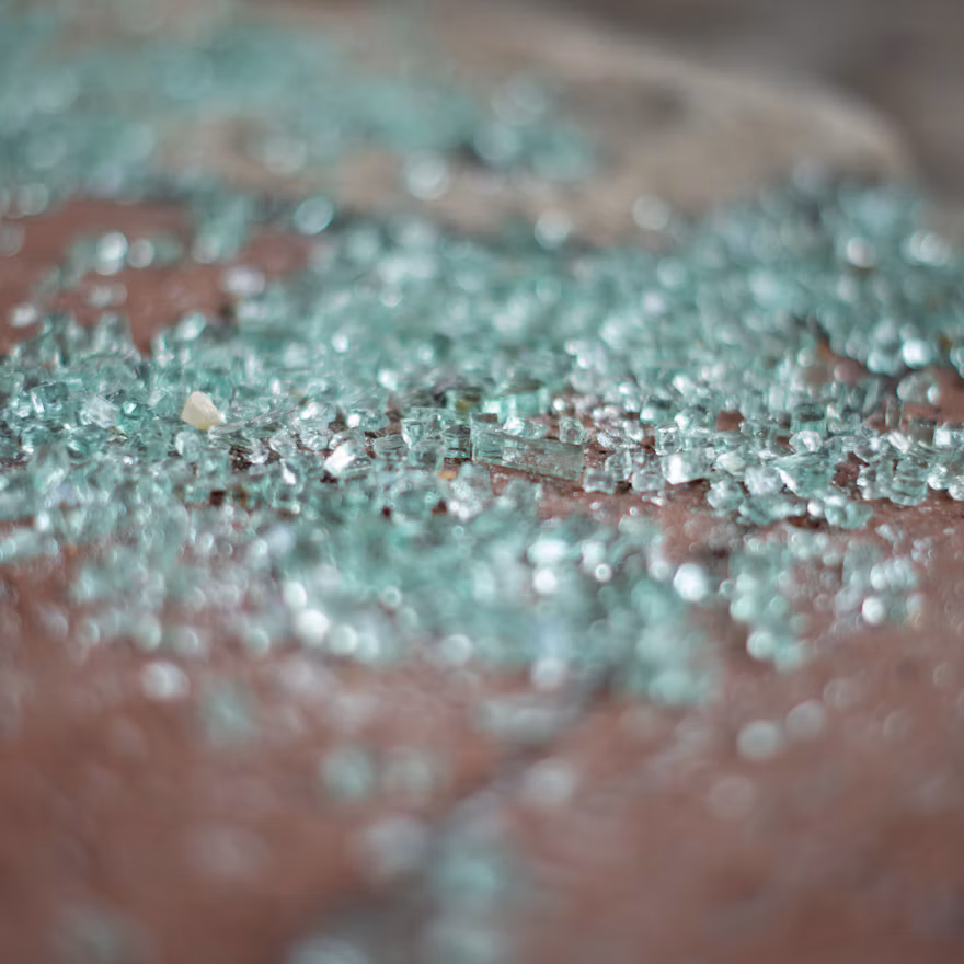Photographie de fragments de verre