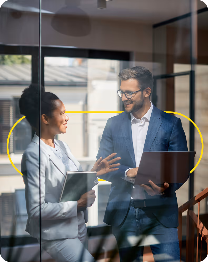 people standing talking