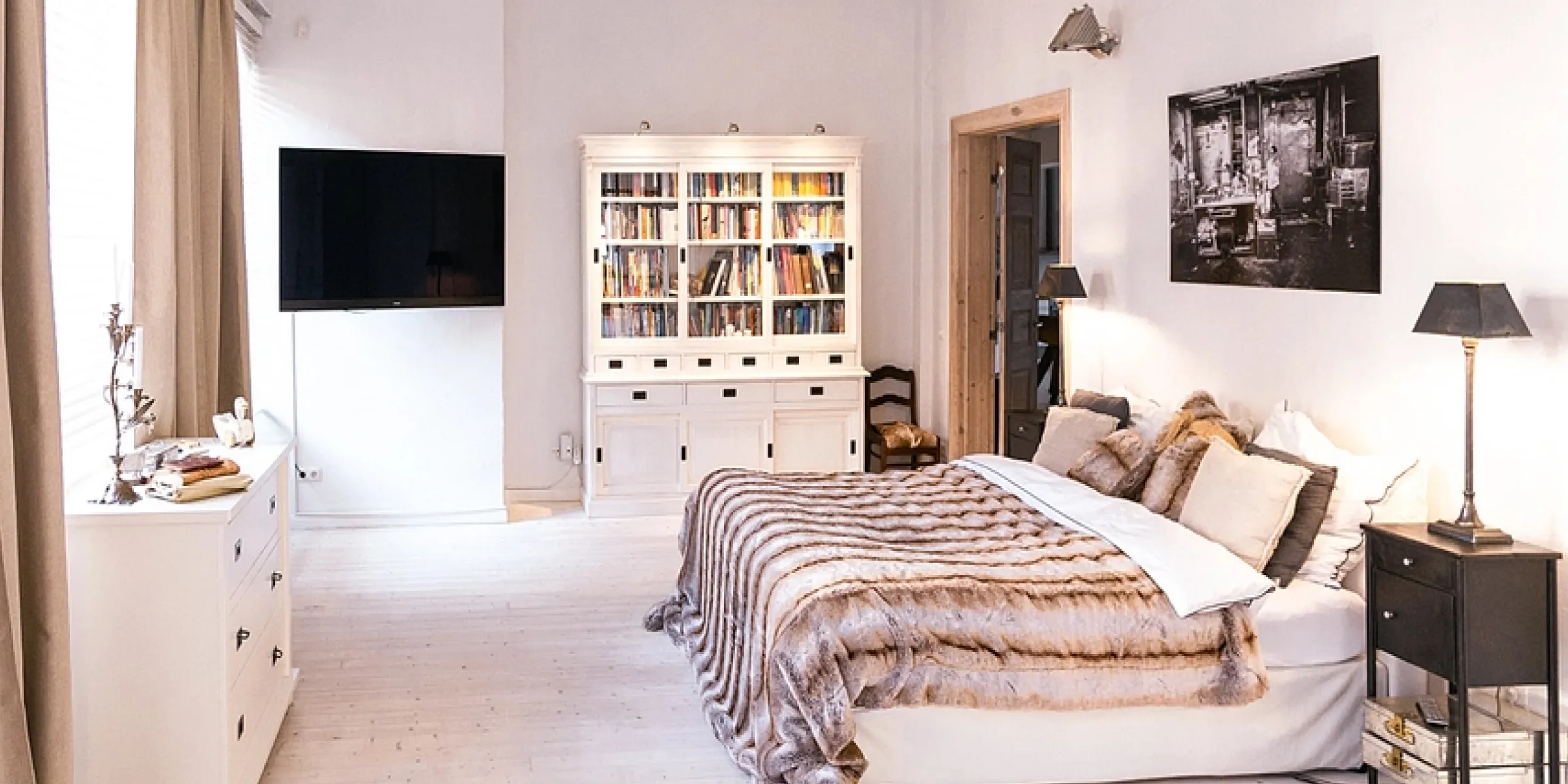 Gemütliches Schafzimmer als Kulisse