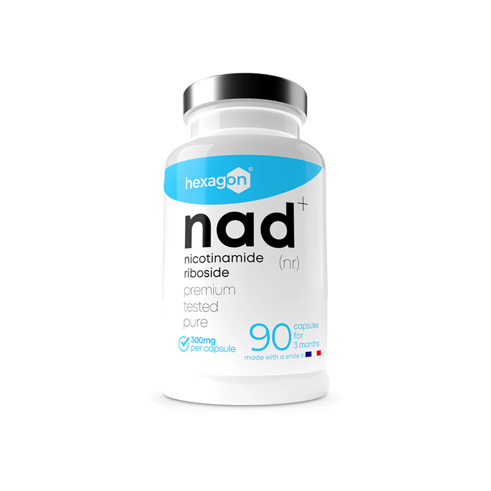 NAD+ Nicotinamide Riboside Chloride 300 mg – 90 Gélules Hexagon