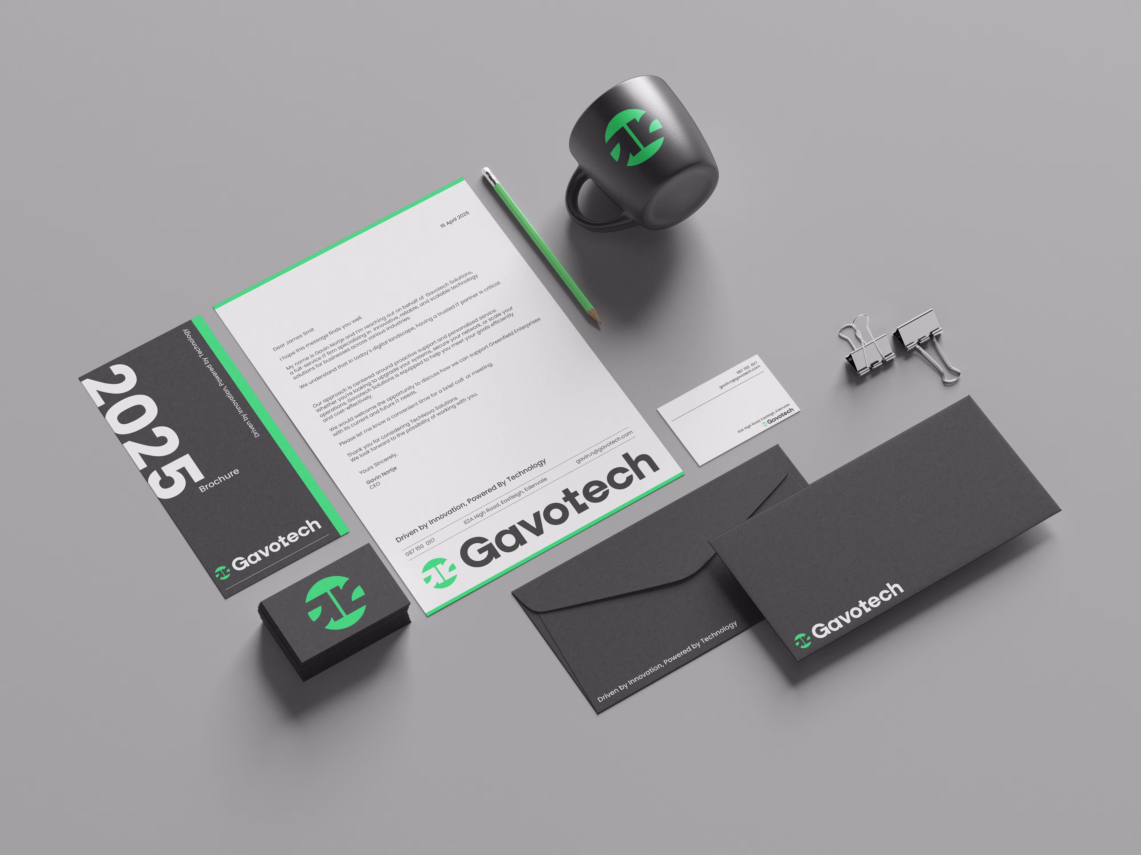 a laptop with the Gavotech website displayed next to pages of the website displayed next to it