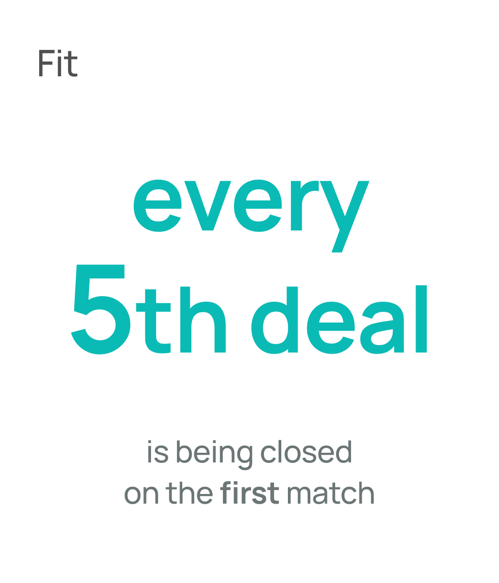 Every 5th deal is successful with the first match