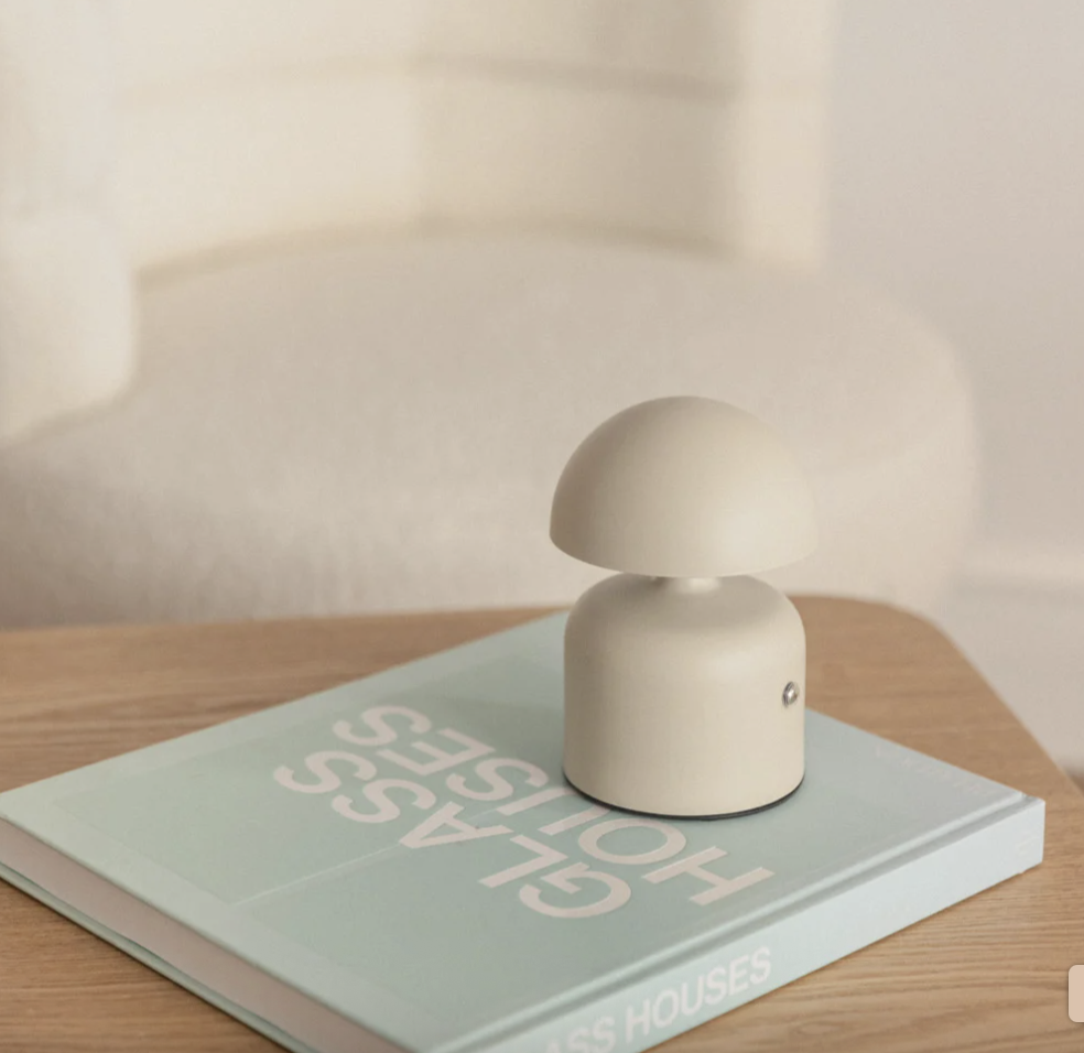 Mushroom Lamp Metal Beige