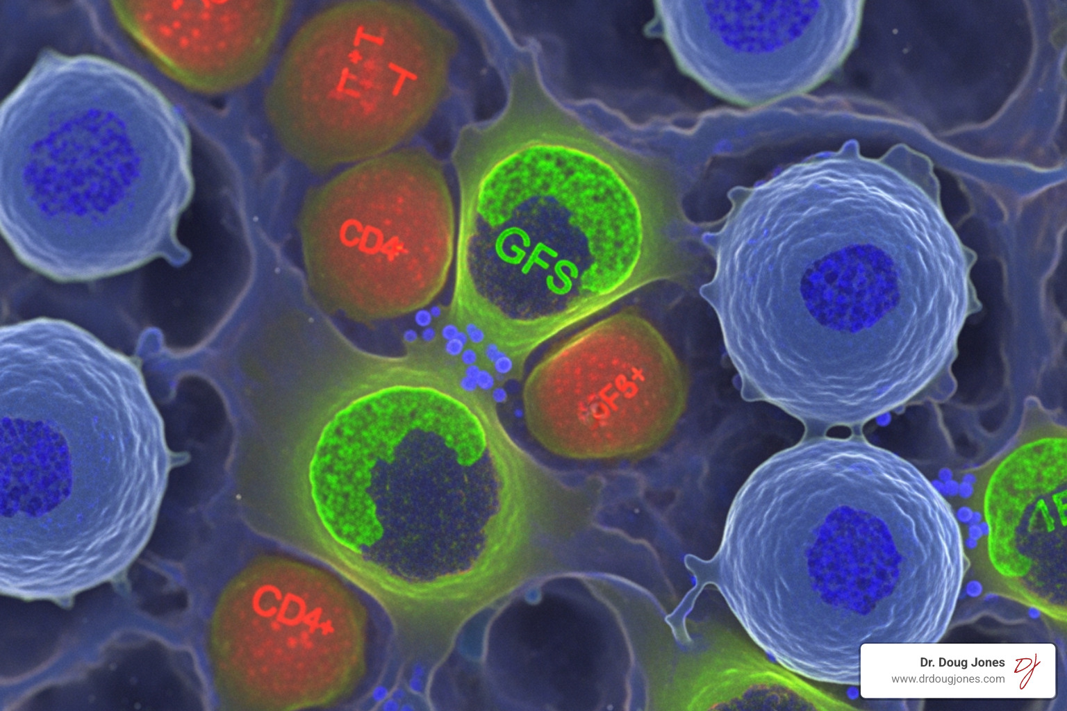 regulatory T cells interacting with other immune cells - Immune system balance