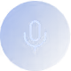 Blue circular button with white microphone icon representing voice input.