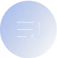 Blue circular icon with white lines forming a stylized letter J and horizontal lines to the left.
