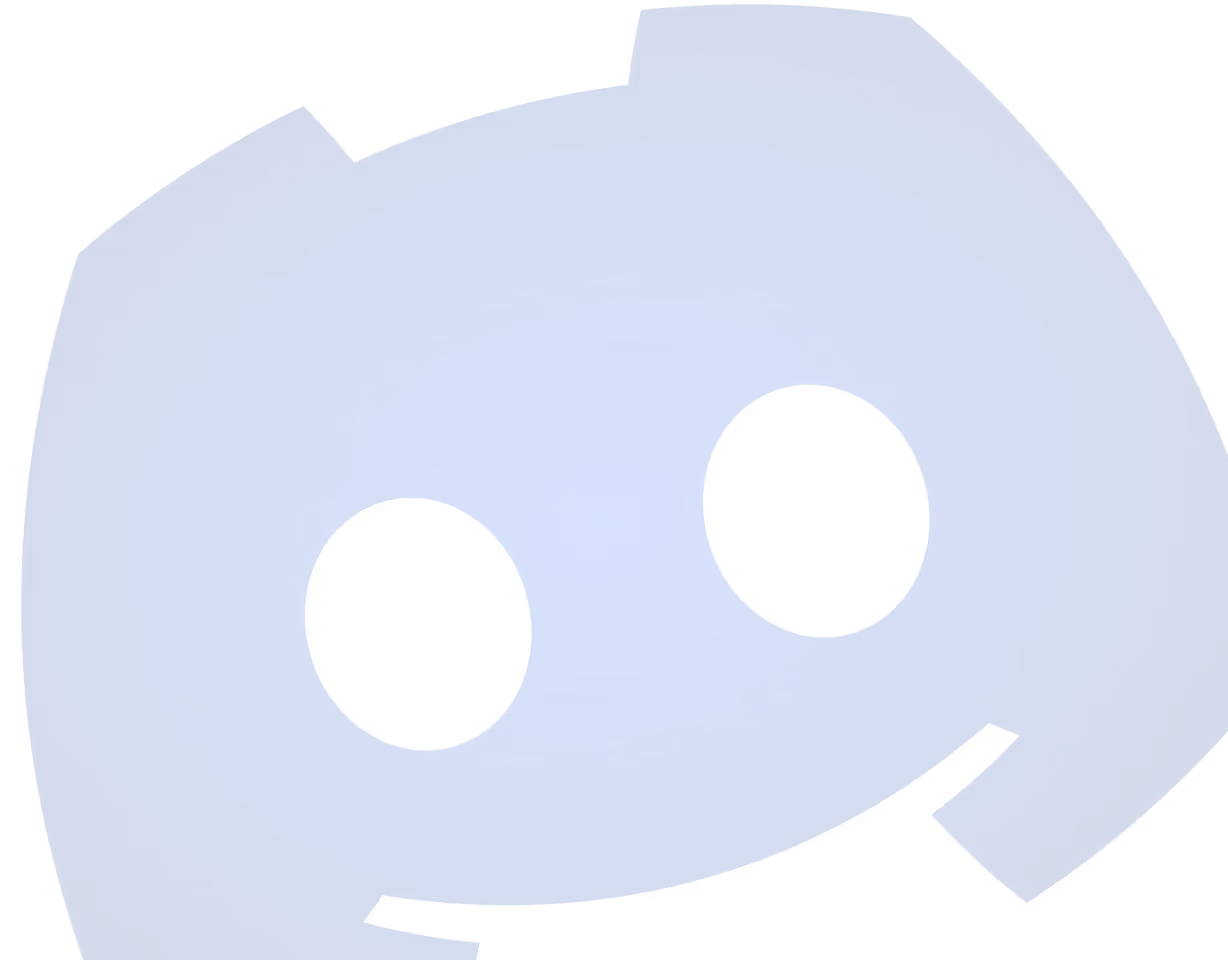 Blue Discord logo shaped like a smiling game controller with two circular eyes.