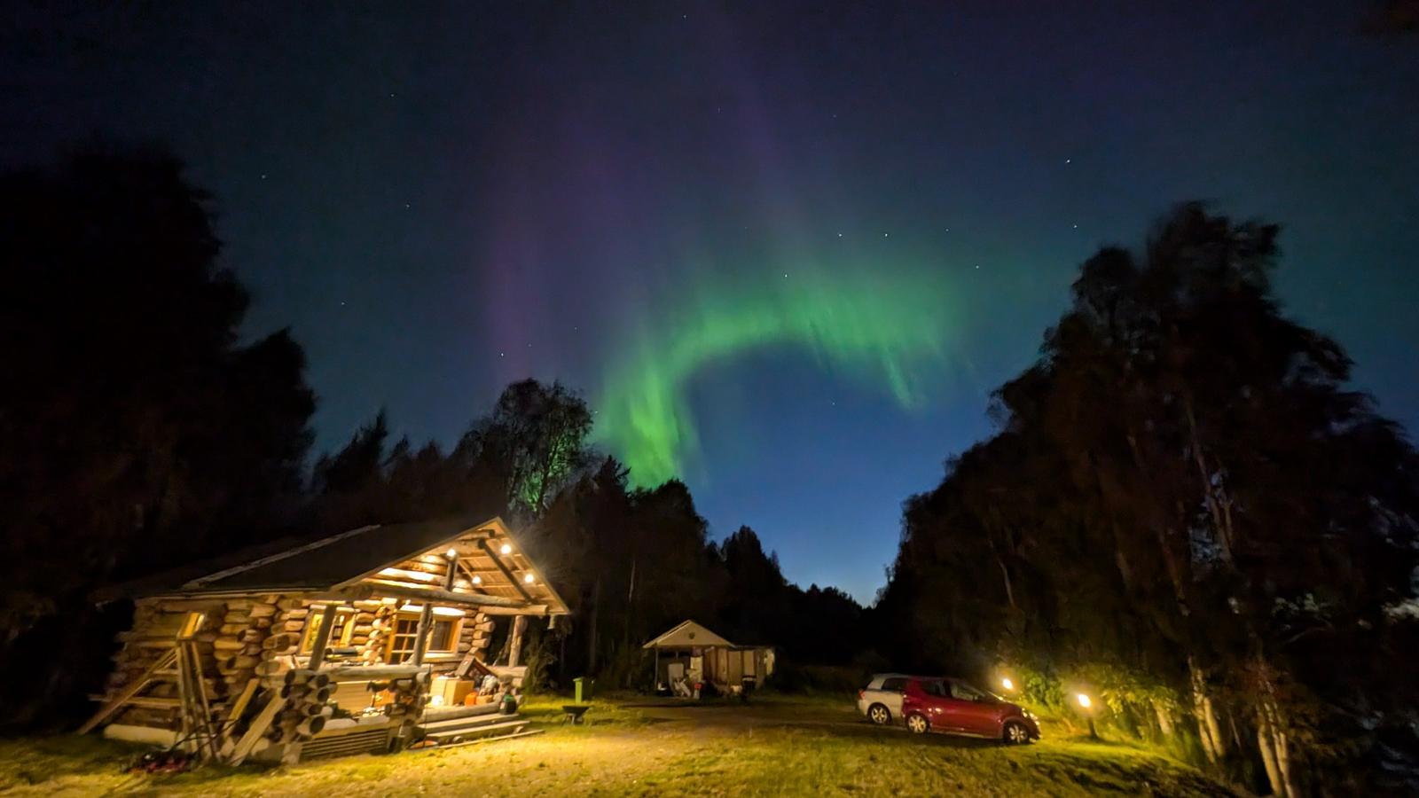 Remote cabin stay in Lapland with sauna and northern lights views