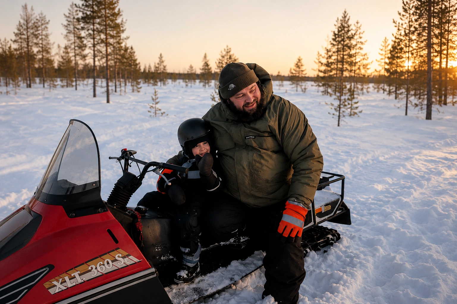 Paul, a local guide born and raised in Finnish Lapland, sharing a private Arctic snowmobile experience in the wilderness.