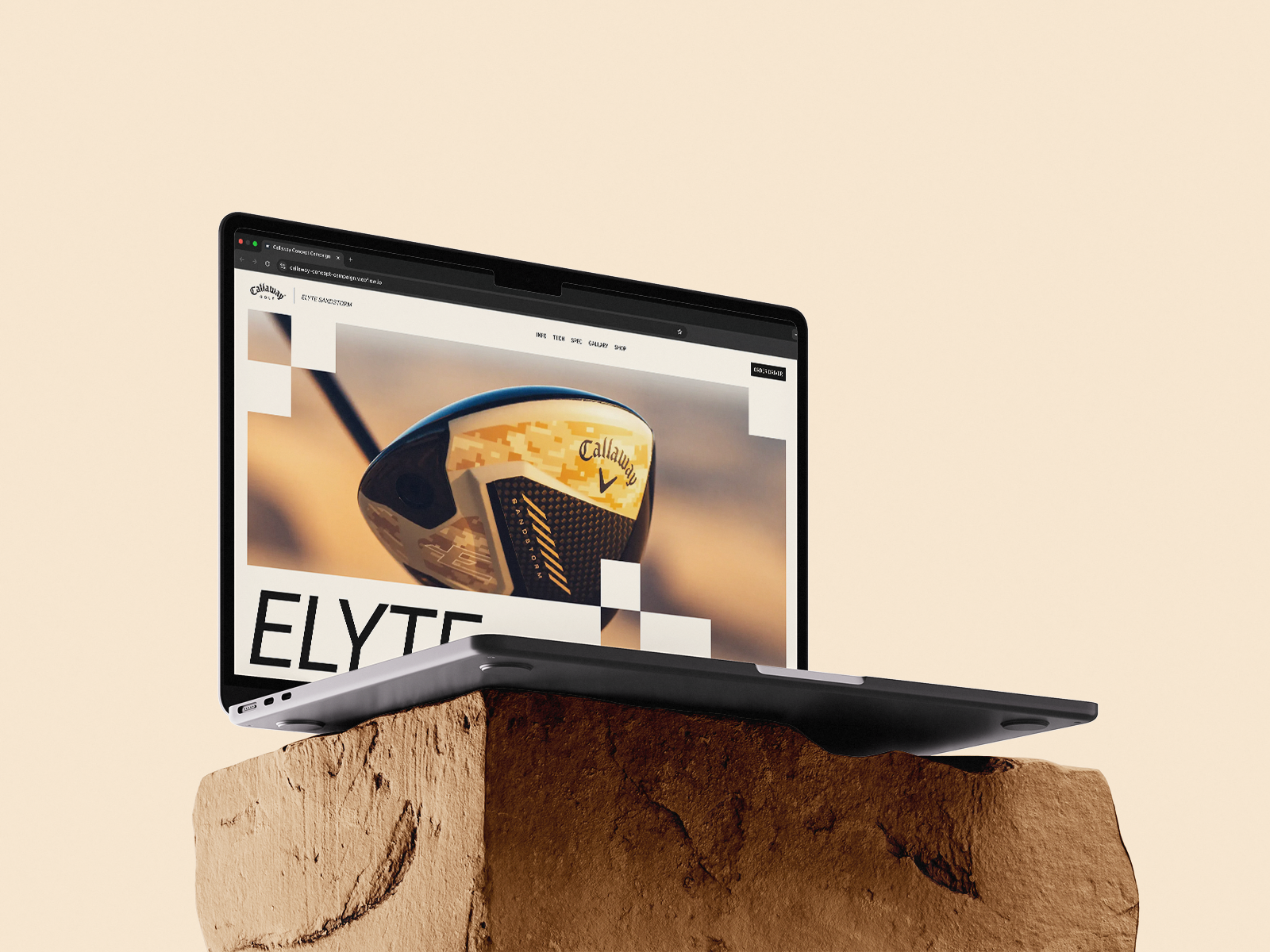 Callaway site showcased on laptop