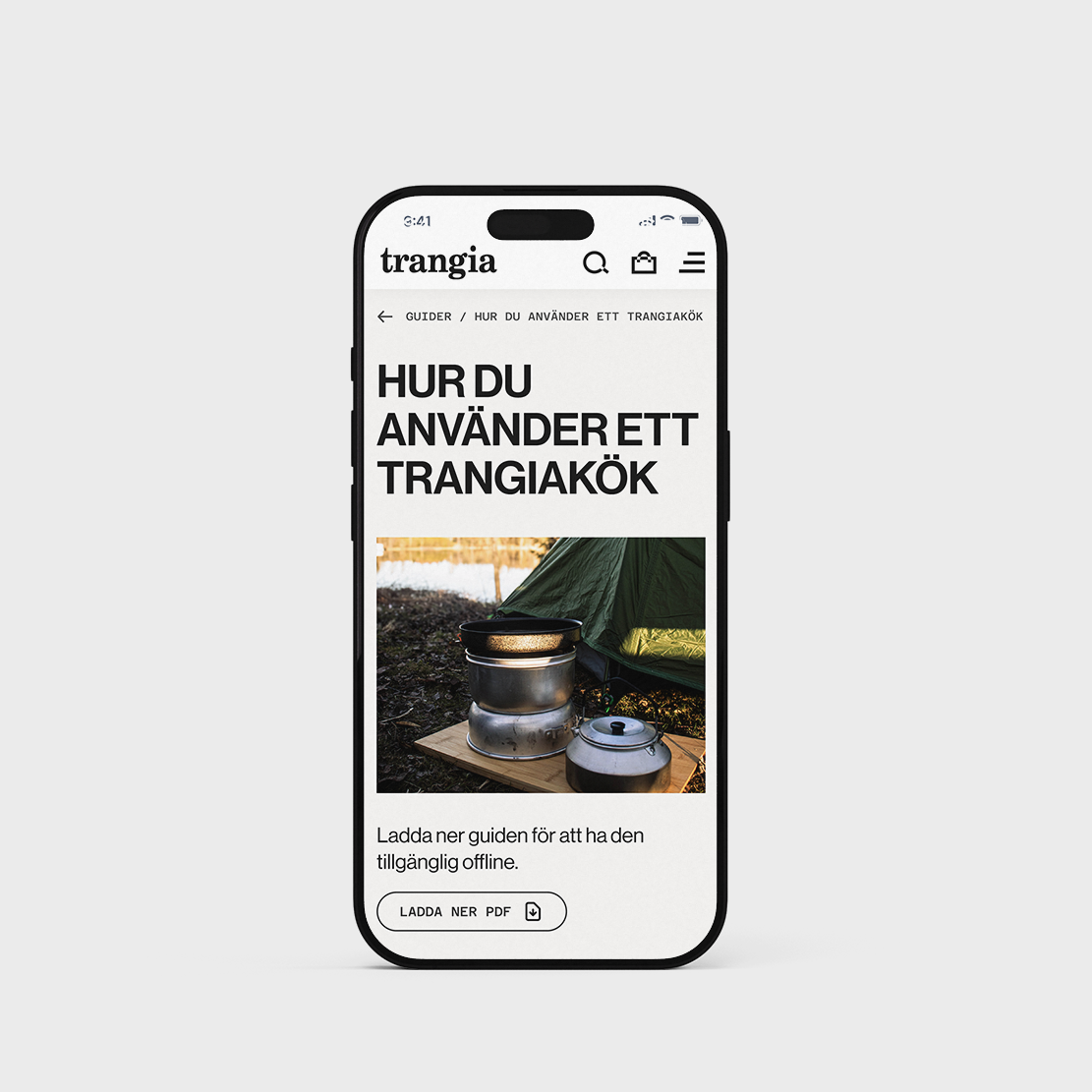 An phone showing a guide